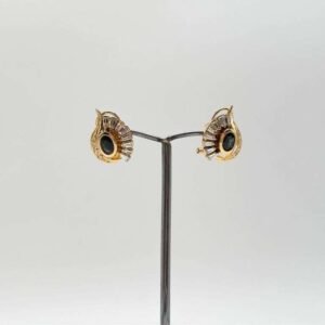 Pendientes de dama de oro 18k con piedras