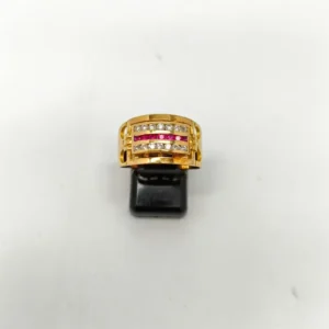 Anillo Oro 18kt Frontal líneas circonitas