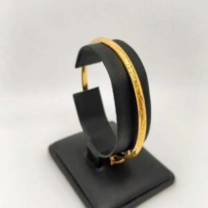 Pulsera caña fina tallada Oro 18k
