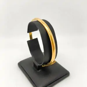 Pulsera Caña Lisa Oro 18kt Cadena seguridad