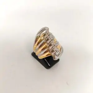 Anillo Oro 18kt Tiras Bicolor