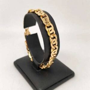 ORO NUEVO 18KT Pulsera italiana plana 8mm