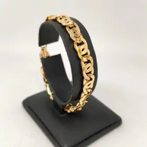 ORO NUEVO 18KT Pulsera italiana plana 8mm