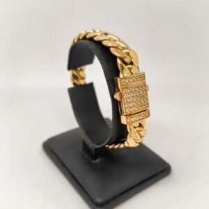 ORO NUEVO 18KT Pulsera Cubana 10mm grosor (var)
