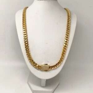 ORO NUEVO 18KT Cadena Cubana 8mm 60cm largo