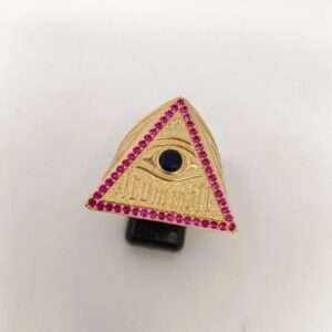 ORO NUEVO 18K Sello Triangular Iluminatti circonit