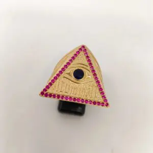 ORO NUEVO 18K Sello Triangular Iluminatti circonit