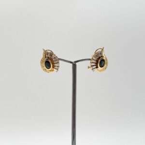 Pendientes de dama de oro 18k con piedras