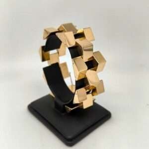 Pulsera Maciza Oro 18kt eslabones piramidales