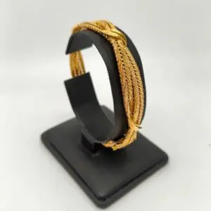 Pulsera Oro 18kt Doble Espiga acabado brillante