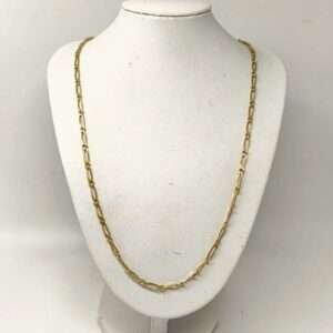 Cadena fina eslabones ovales macizos Oro 18k 60cm