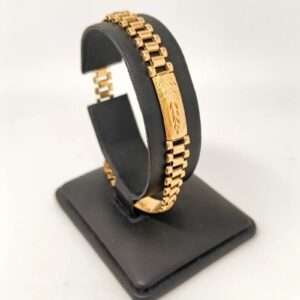 Pulsera Oro 18kt Correa y eslabones rectangulares