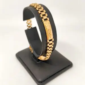 Pulsera Oro 18kt Correa y eslabones rectangulares