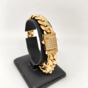 ORO NUEVO 18KT Pulsera Cubana 11mm grosor