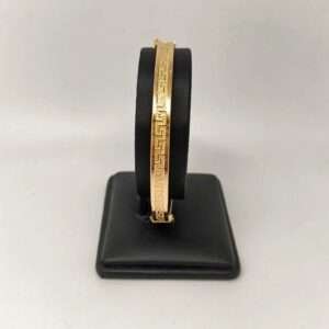 ORO NUEVO 18KT Pulsera caña grecas talladas