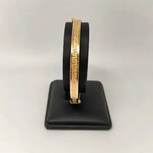 ORO NUEVO 18KT Pulsera caña grecas talladas